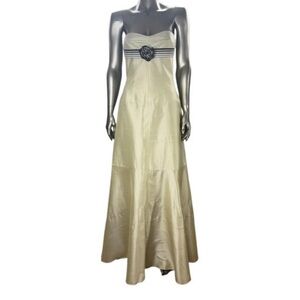 Tara Jarmon Celery green Silk Gown Maxi Dress Sz 8